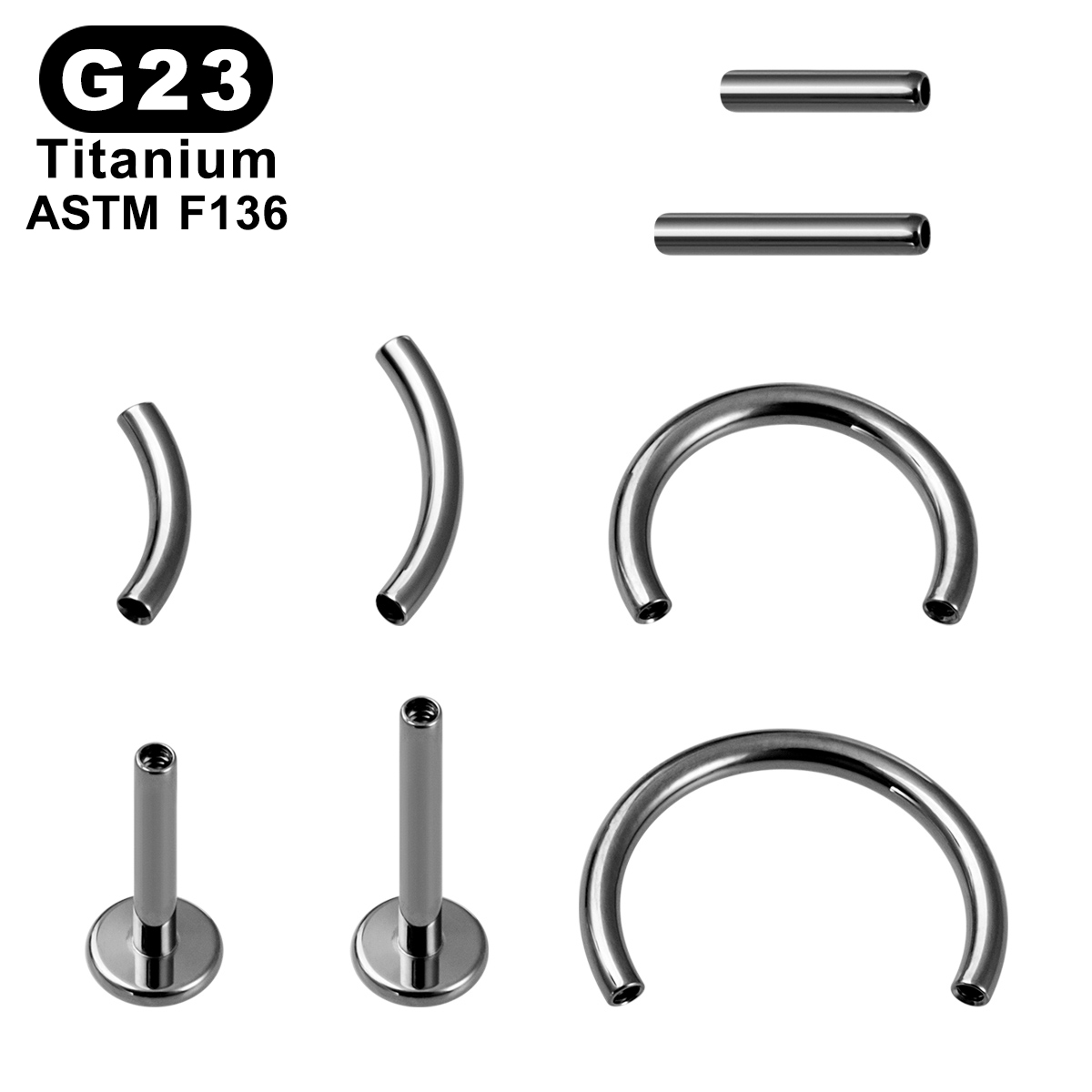 Body Jewelry Implant Grade Titanium - 8 sztuk/partia ASTM F136 Tytan Implantowalny