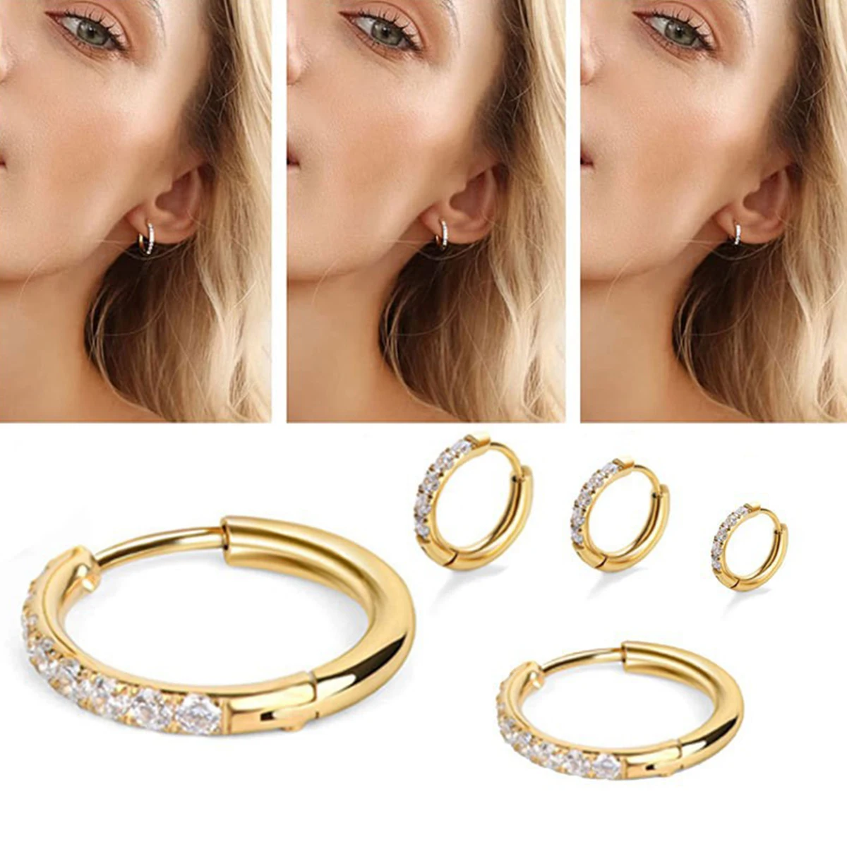 Conch Earring Hoop - 2 szt. Kolczyki koła ze stali