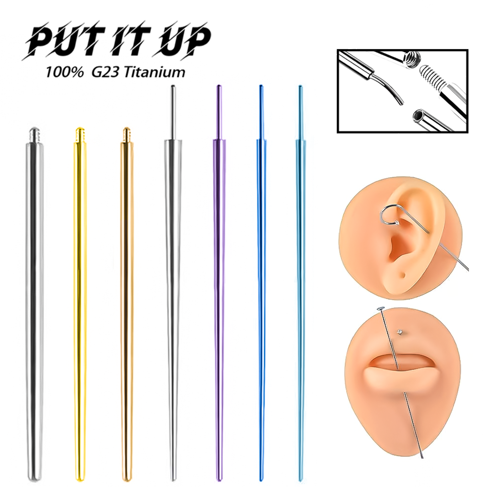 Body Jewelry Implant Grade Titanium - Zestaw PUTITUP 10 sztuk igieł do