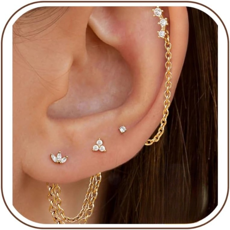 Conch Earring Hoop - Zestaw kolczyków Bobisty Silver Needle dla