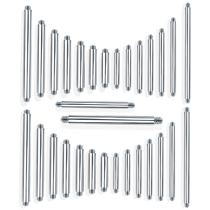 Tongue Barbell Straight - 10 sztuk 4-42mm stal chirurgiczna 316L