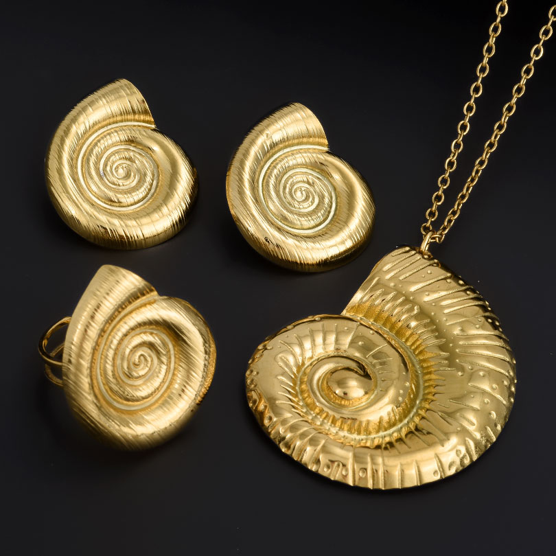 Conch Earring Hoop - Zestaw biżuterii dla zwierząt oceanicznych/marynowych Prawdziwy