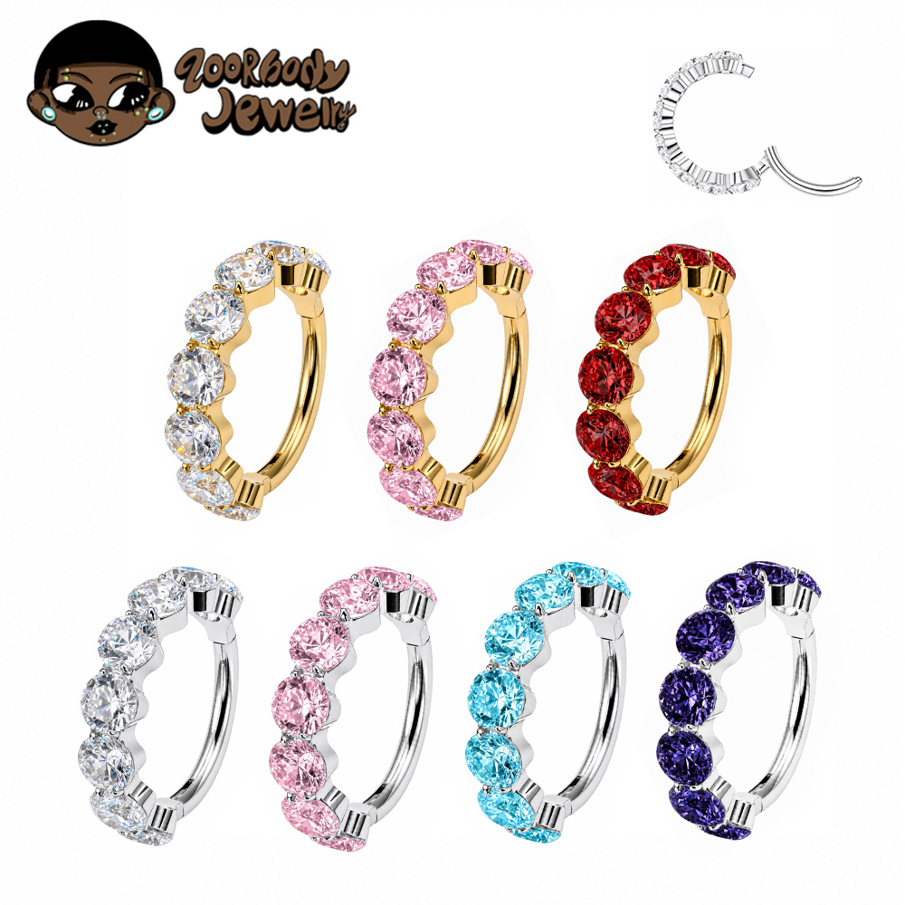 Conch Earring Hoop - Kolczyk ZOOR F136 Tytanowy Luksusowy Cyrkonowy