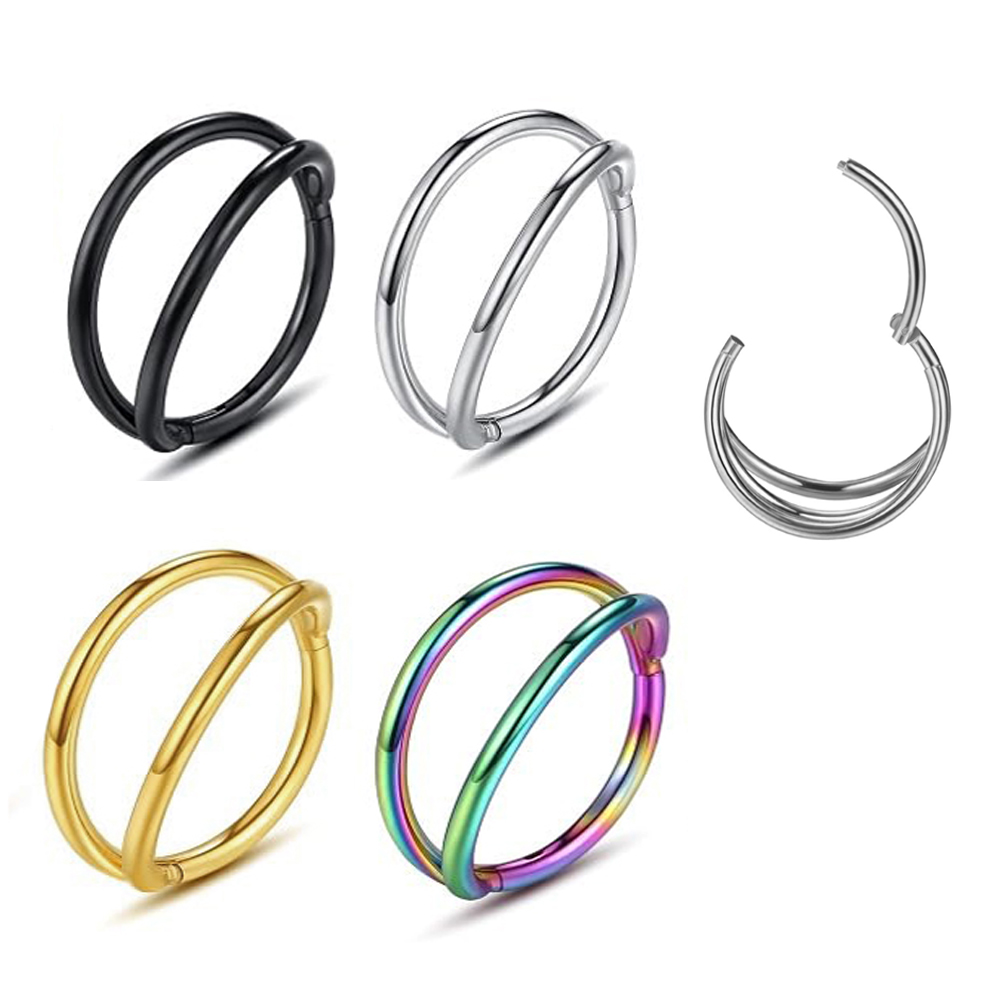 Conch Earring Hoop - 1-3PCS Podwójne obręcze Pierścień do nosa