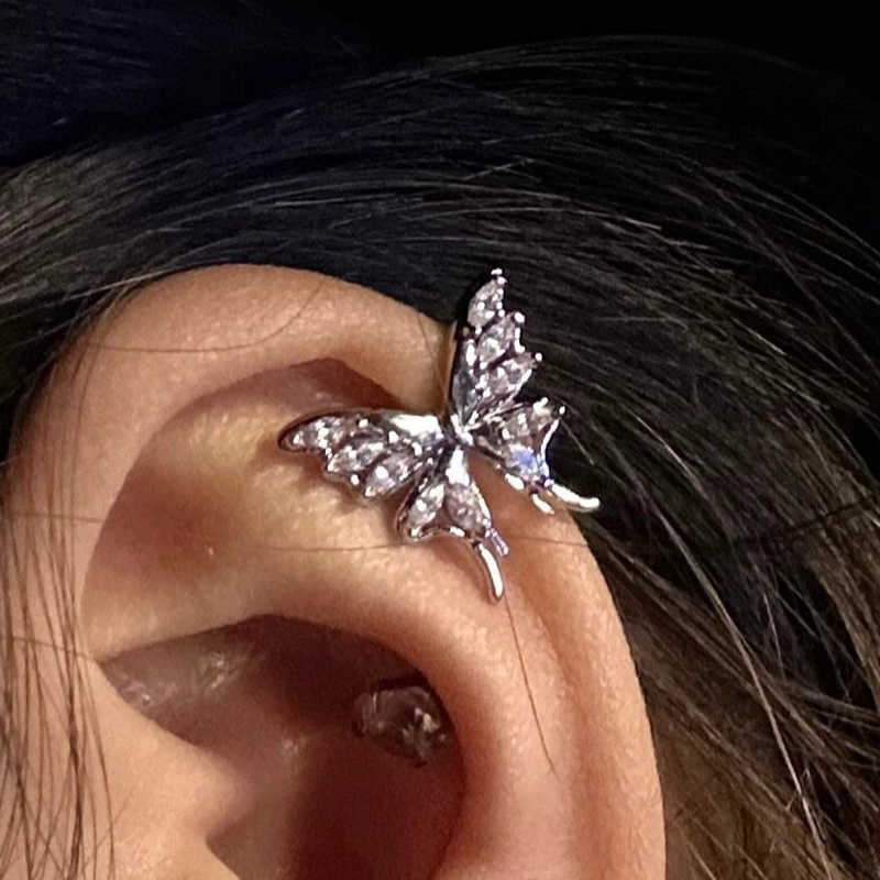 Conch Earring Hoop - Stal nierdzewna złota kolorowe motyle klips