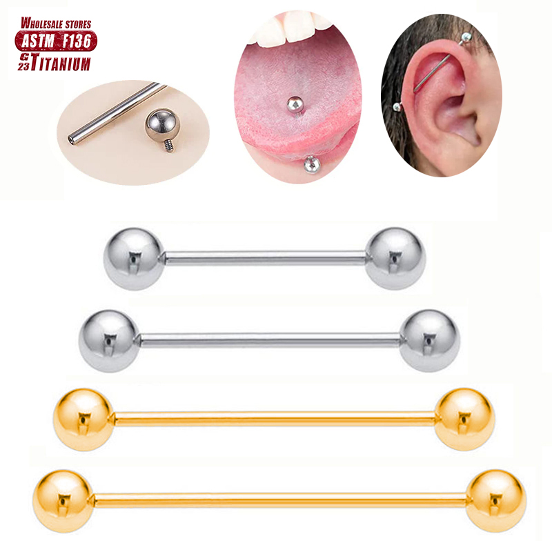 F136 Tytanowy Kolczyk 14G Barb – Tongue Barbell Straight recenzja i cena