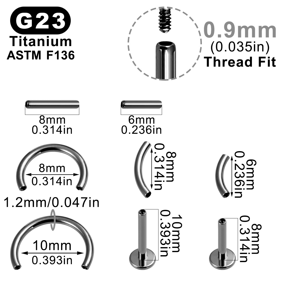 8 sztuk/partia ASTM F136 Tytan – Body Jewelry Implant Grade Titanium recenzja i cena