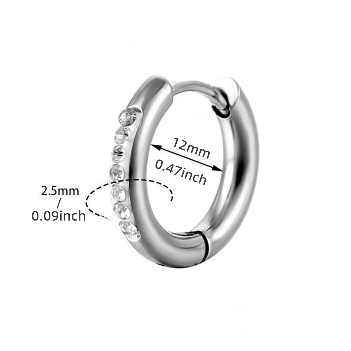 2 szt. Kolczyki koła ze stali  – Conch Earring Hoop recenzja i cena