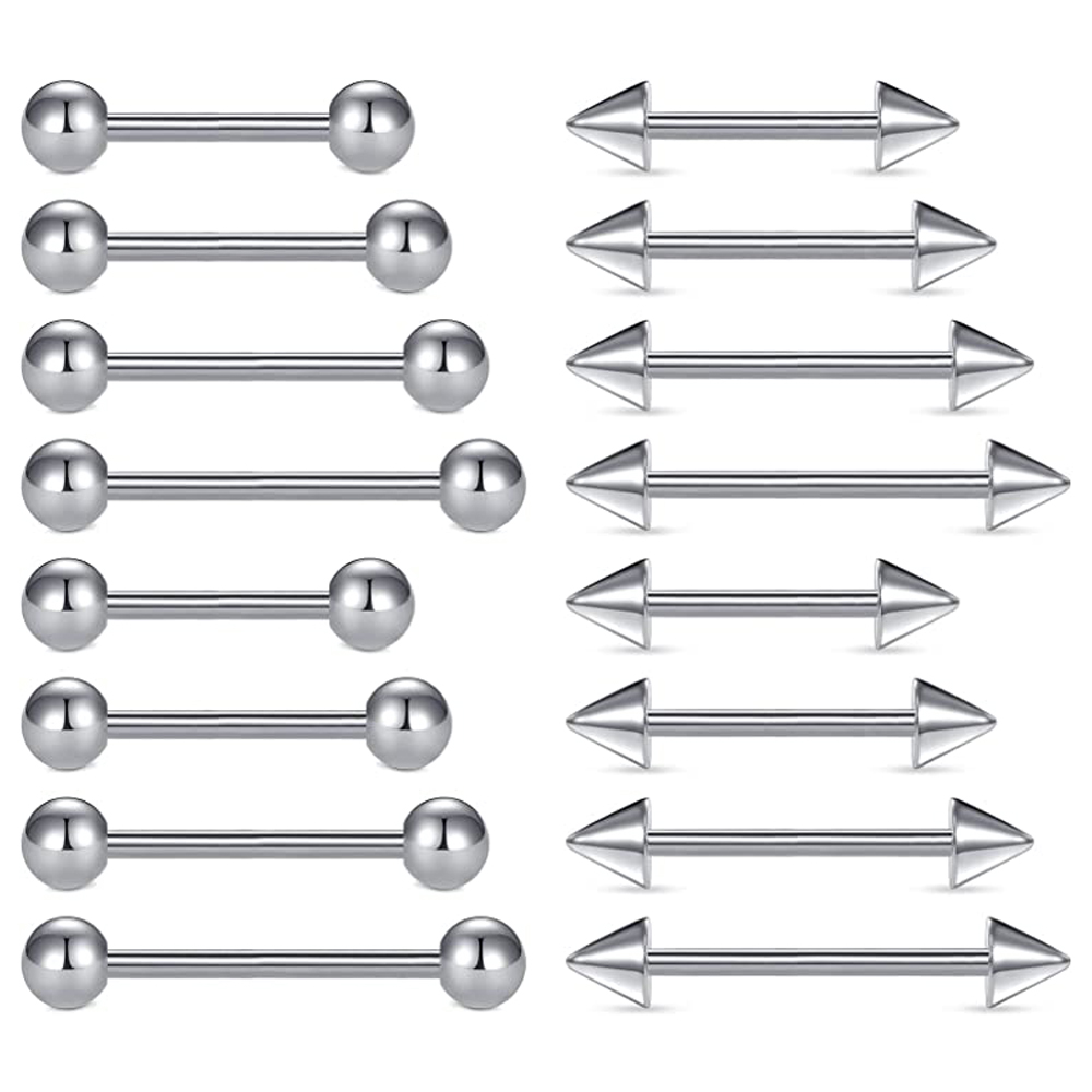 16szt 14G Pierścienie na sutki – Tongue Barbell Straight recenzja i cena