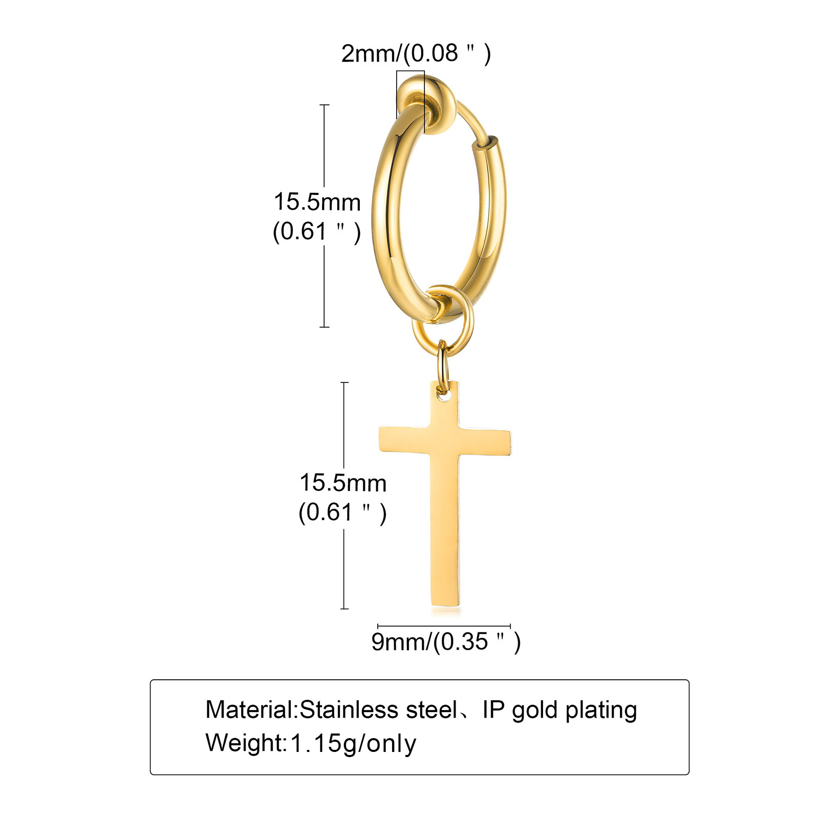 Kolczyki krzyżowe męskie, kolc – Conch Earring Hoop recenzja i cena