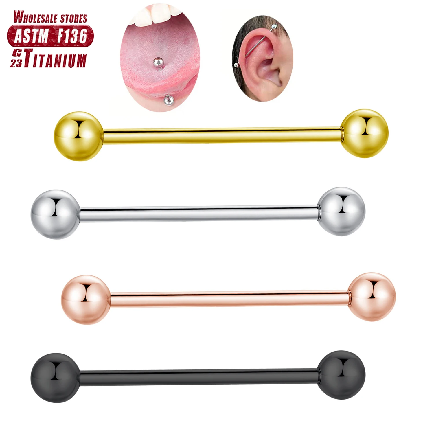 ASTM F136 tytanowe przemysłowe – Tongue Barbell Straight recenzja i cena