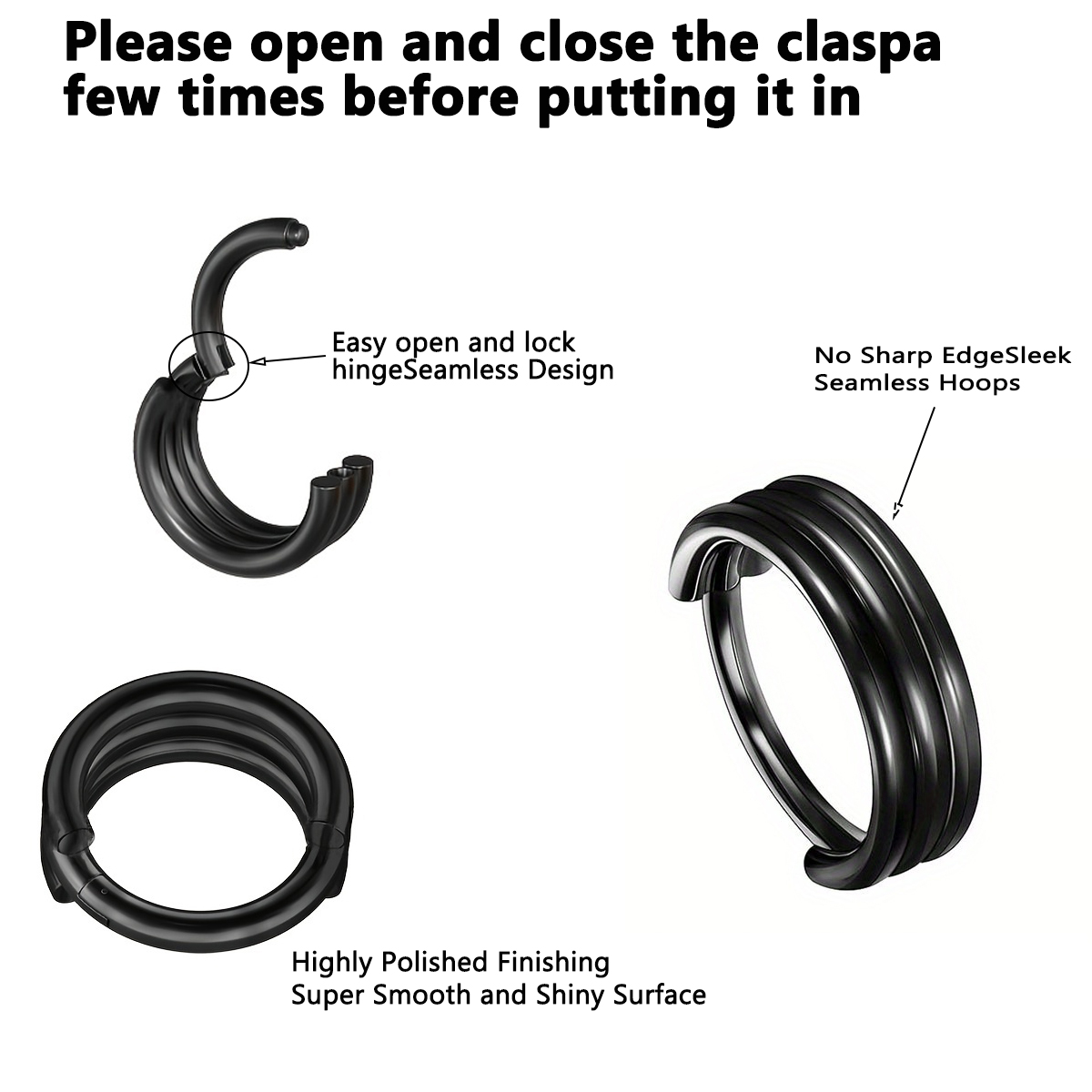 Potrójne obręcze Pierścień na  – Conch Earring Hoop recenzja i cena