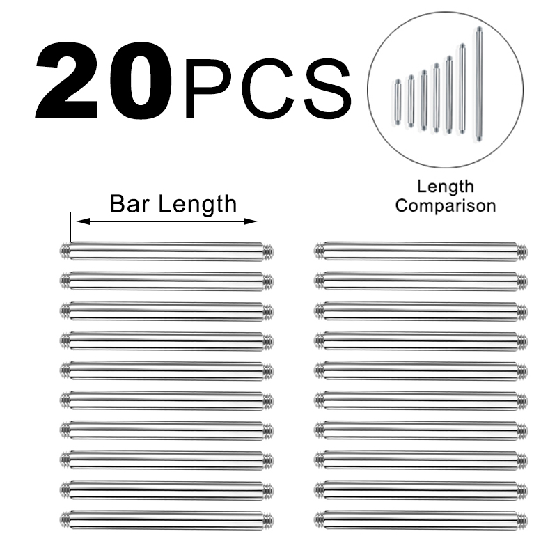20 szt. 14/16G Stal Chirurgicz – Tongue Barbell Straight recenzja i cena