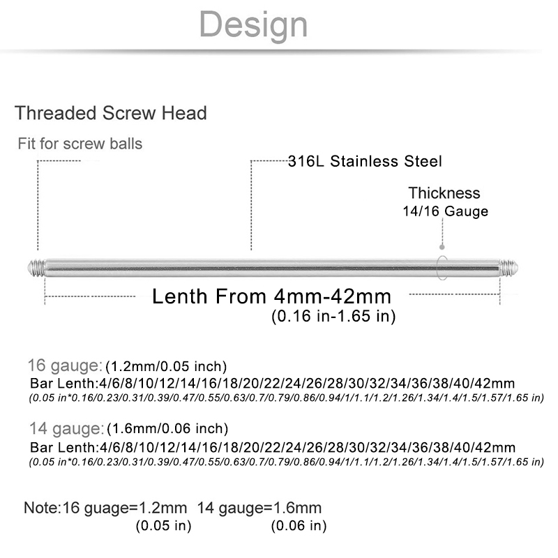 20 szt. 14/16G Stal Chirurgicz – Tongue Barbell Straight recenzja i cena
