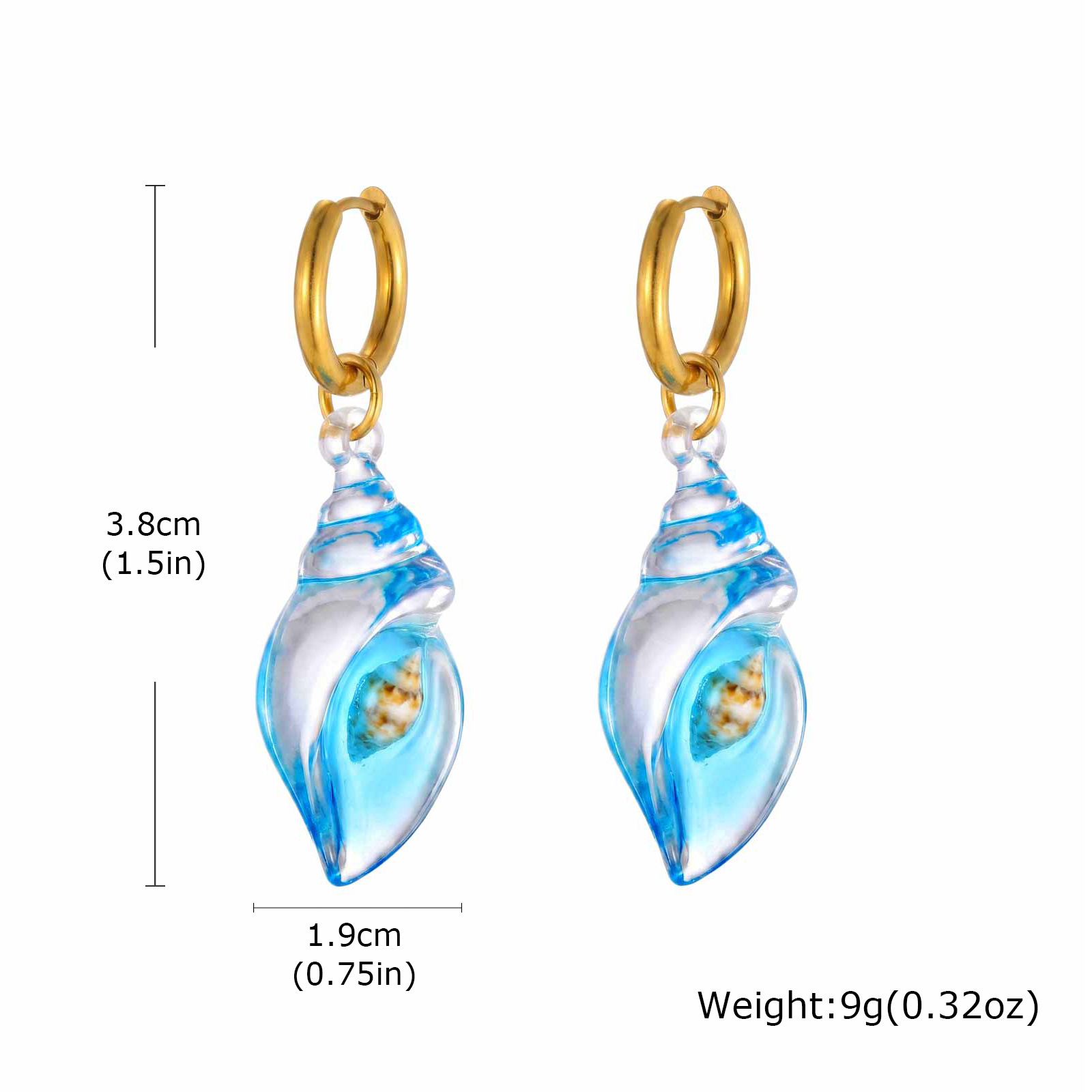 Kolczyki koła z muszlą dla kob – Conch Earring Hoop recenzja i cena