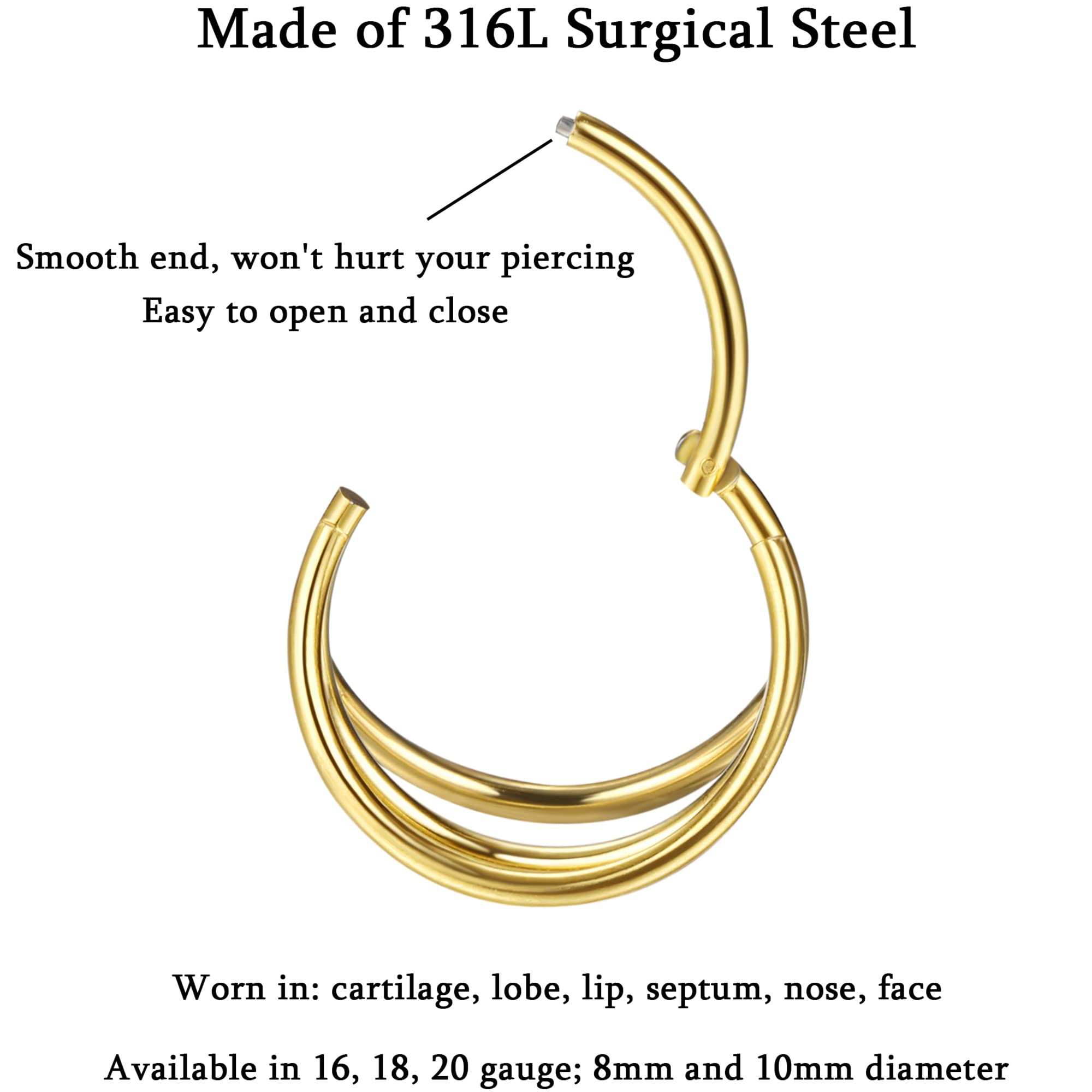 1-3PCS Podwójne obręcze Pierśc – Conch Earring Hoop recenzja i cena