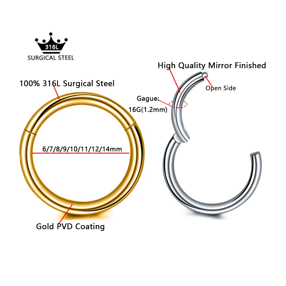 316L Pierścionki na nos ze sta – Conch Earring Hoop recenzja i cena
